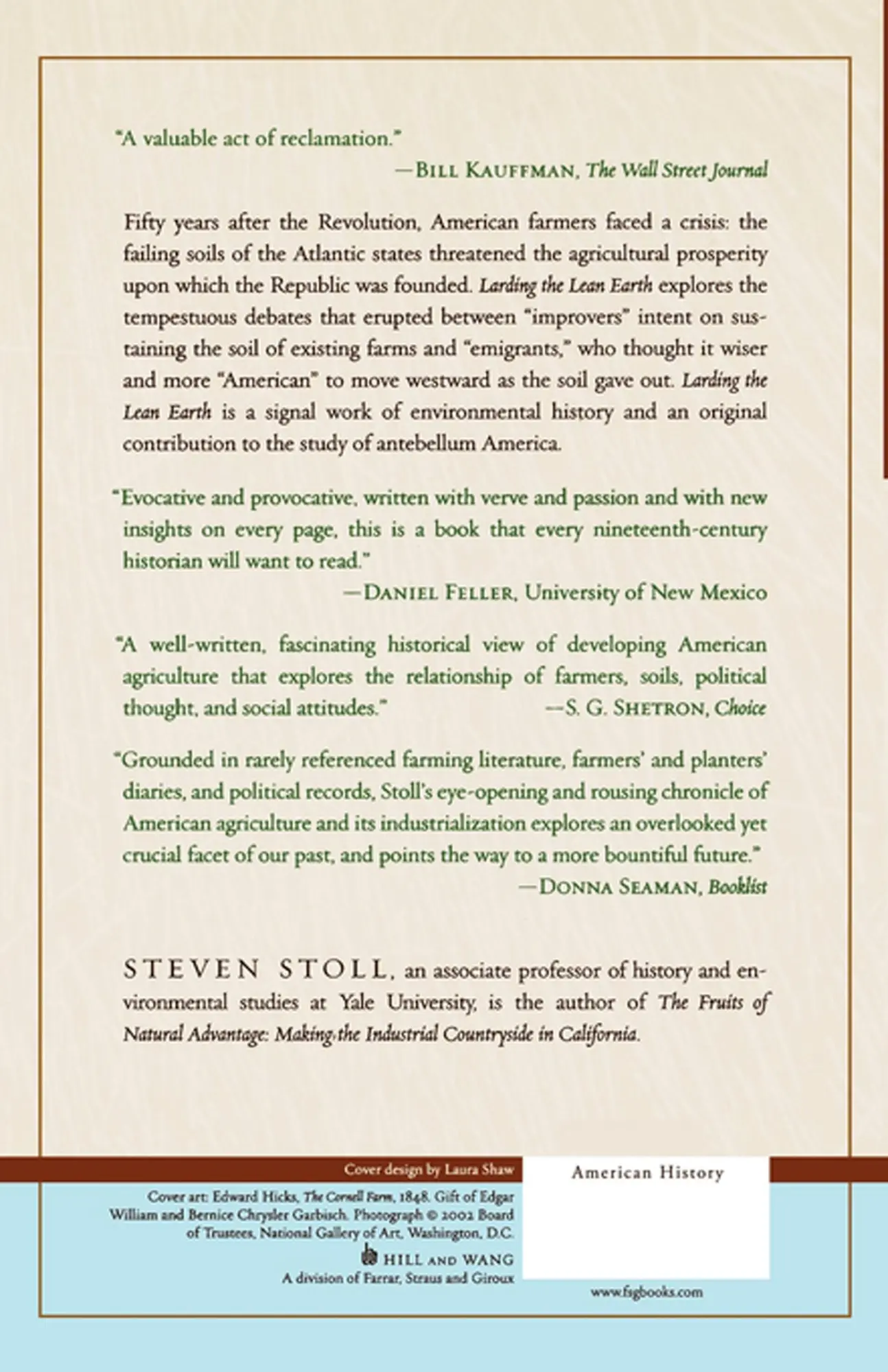 Rückseite: 9780809064304 | Larding the Lean Earth | Steven Stoll | Taschenbuch | Englisch | 2003