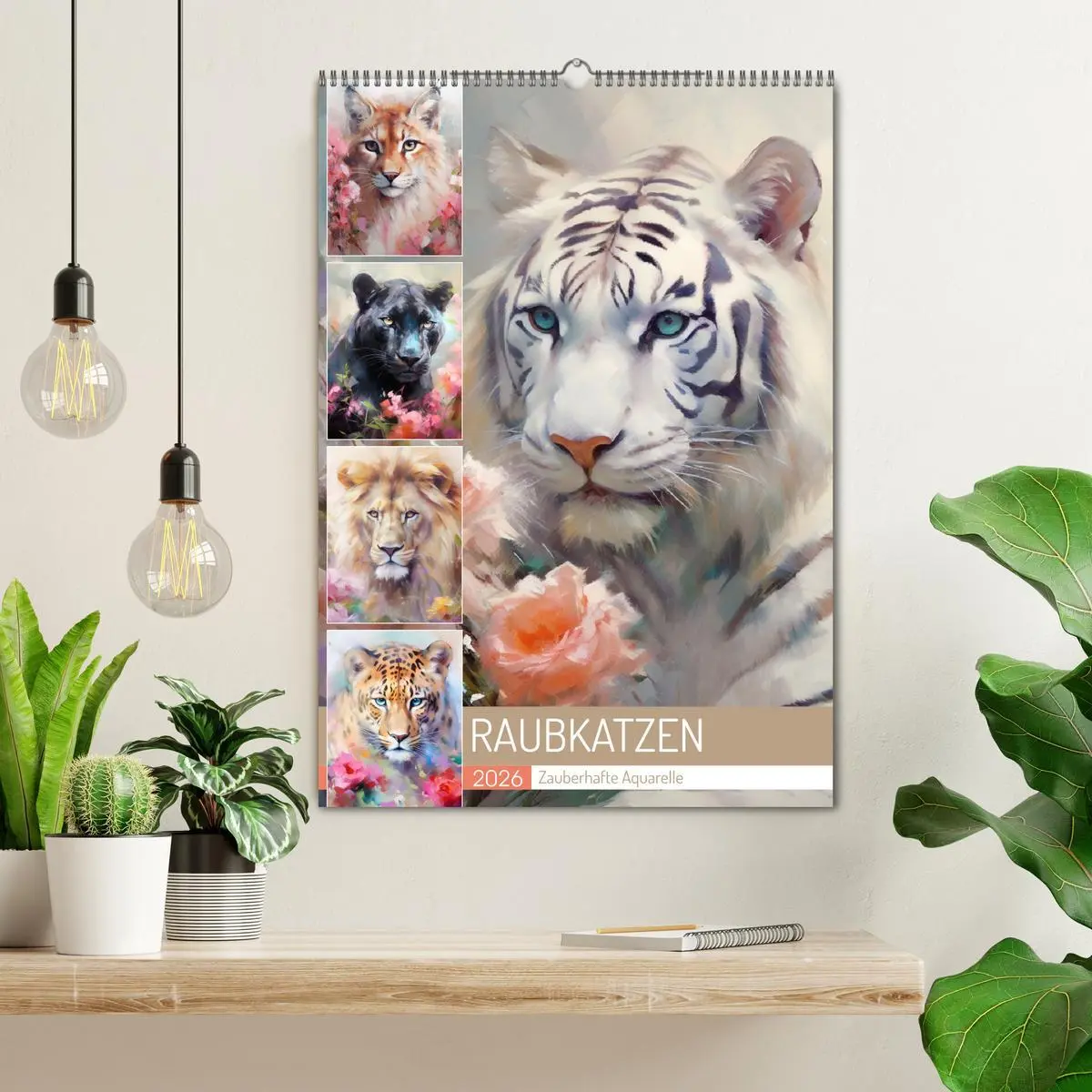 Bild: 9783516314304 | Raubkatzen. Zauberhafte Aquarelle (Wandkalender 2026 DIN A2 hoch),...