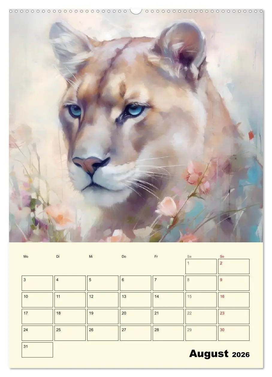 Bild: 9783516314304 | Raubkatzen. Zauberhafte Aquarelle (Wandkalender 2026 DIN A2 hoch),...