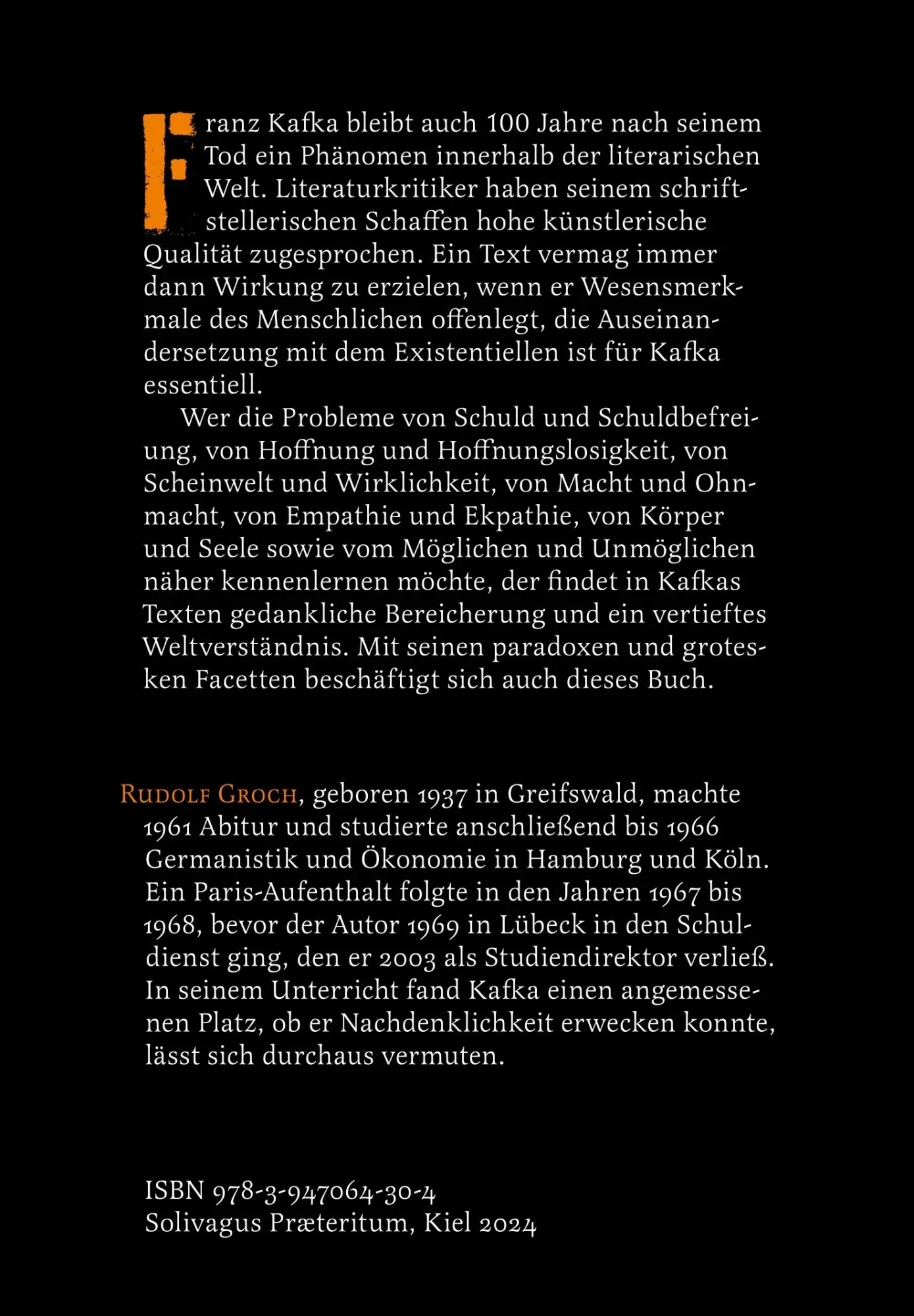 Rückseite: 9783947064304 | Das Böse in der menschlichen Existenz | Franz Kafka | Buch | 124 S.