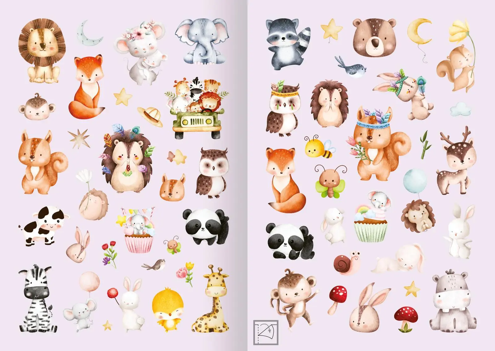 Bild: 4014489134404 | Meine Aquarell-Sticker - Tierkinder | Über 200 Sticker | 16 S. | 2024
