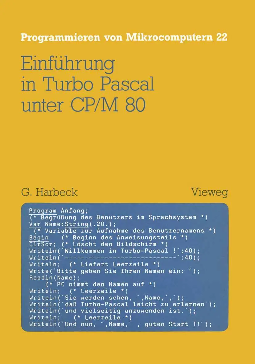Cover: 9783528044404 | Einführung in Turbo Pascal unter CP/M 80 | Gerd Harbeck | Taschenbuch