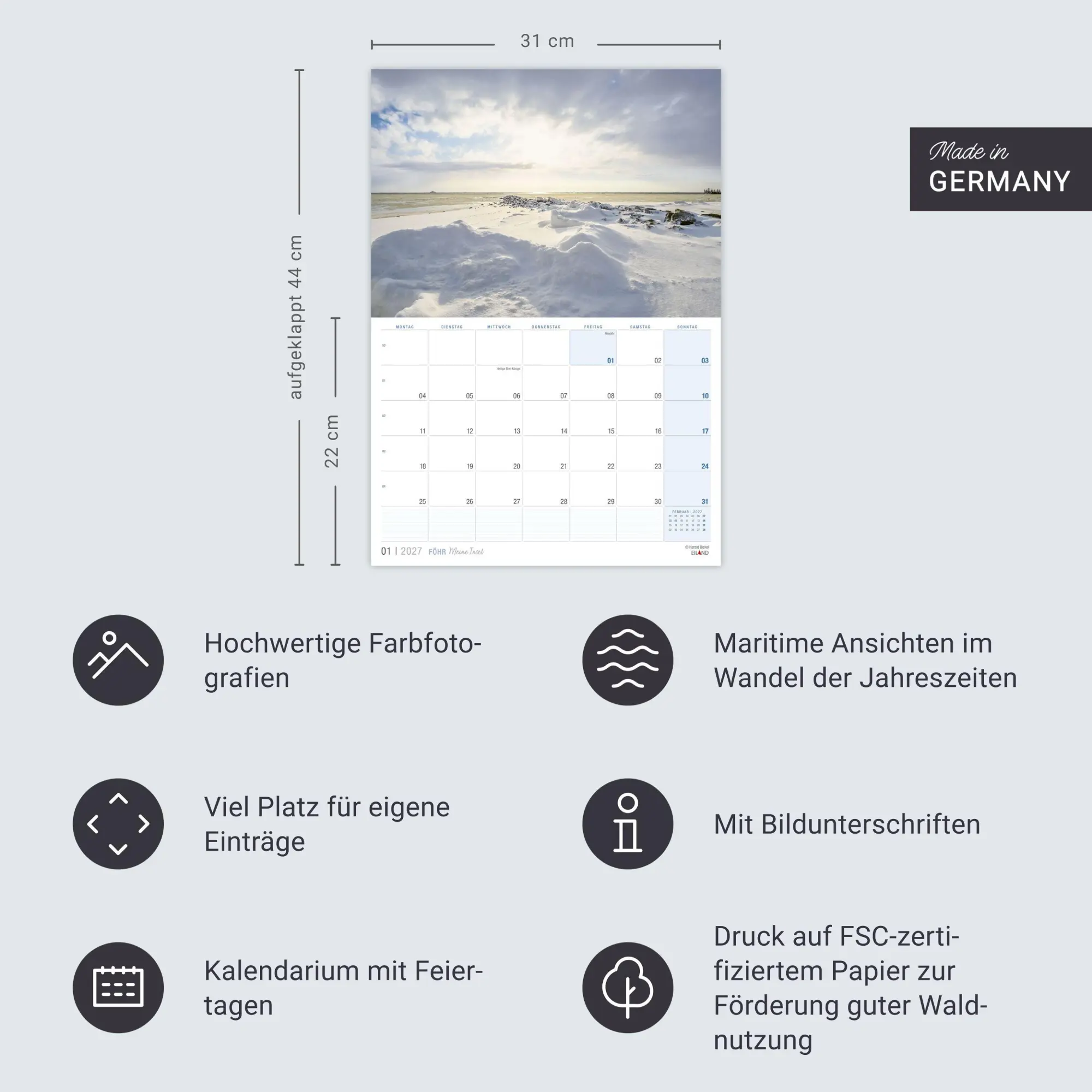 Bild: 9783964024404 | Föhr ...meine Insel Kalender 2027 | Eiland | Kalender | 13 S. | 2027