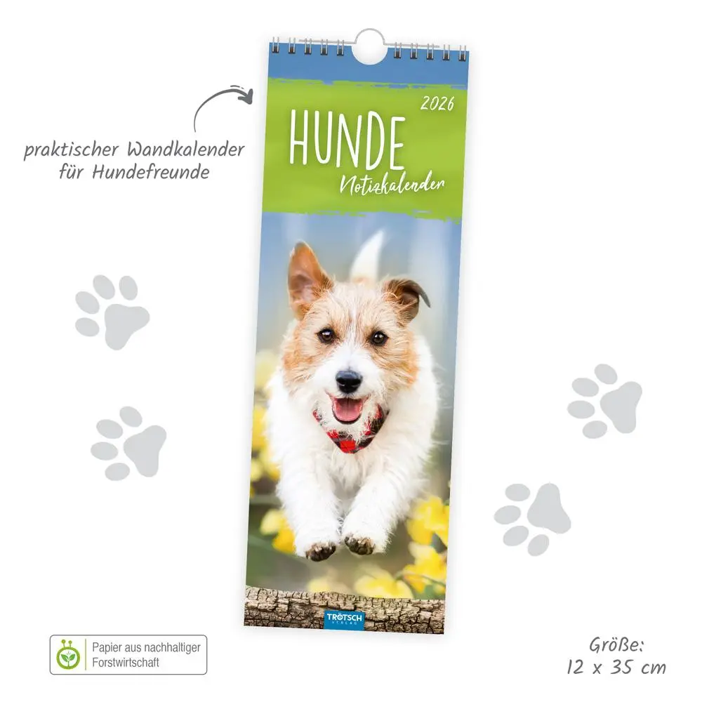 Bild: 9783988024404 | Trötsch Streifenkalender Hunde 2026 Notizkalender | KG | Kalender