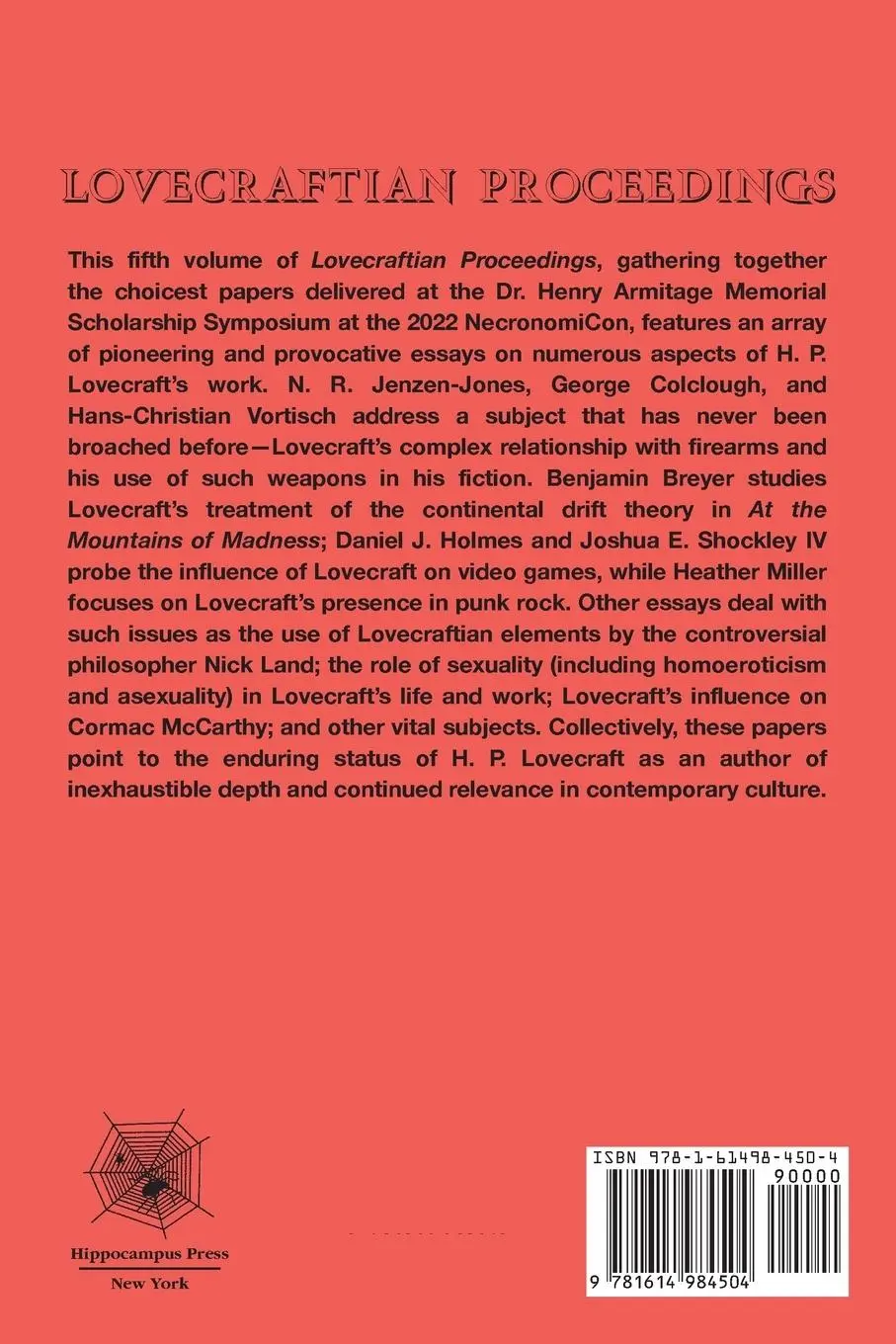Rückseite: 9781614984504 | Lovecraftian Proceedings No. 5 | Elena Tchougounova-Paulson | Buch