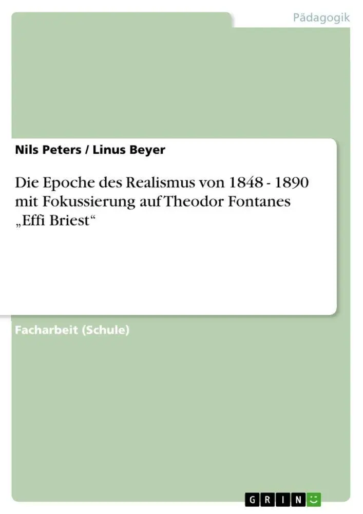 Cover: 9783656434504 | Die Epoche des Realismus von 1848 - 1890 mit Fokussierung auf...
