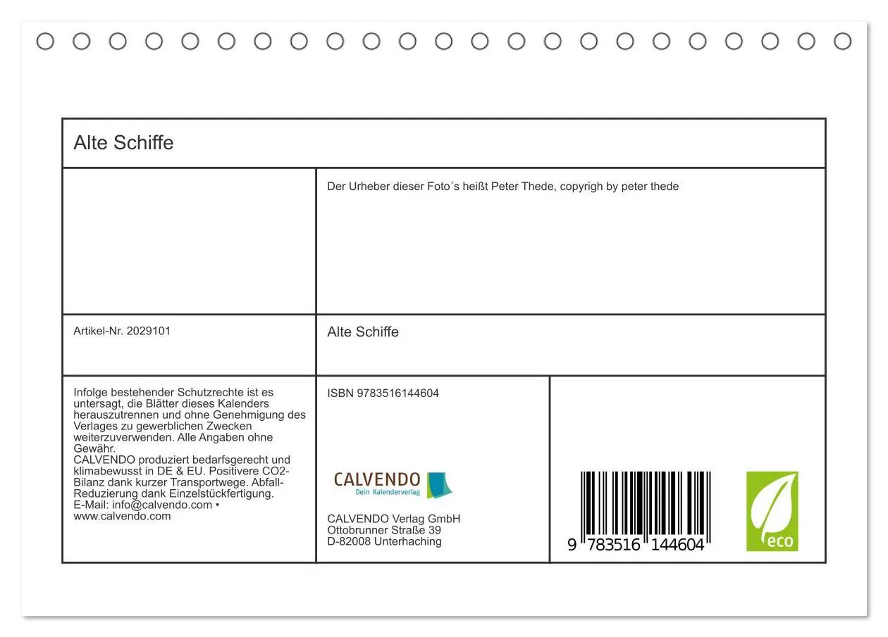 Bild: 9783516144604 | Alte Schiffe (Tischkalender 2026 DIN A5 quer), CALVENDO Monatskalender