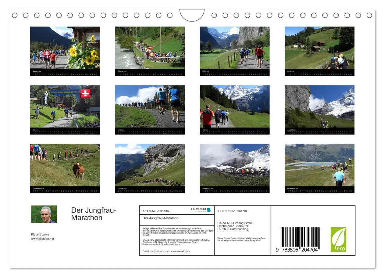 Bild: 9783516204704 | Der Jungfrau-Marathon (Wandkalender 2026 DIN A4 quer), CALVENDO...