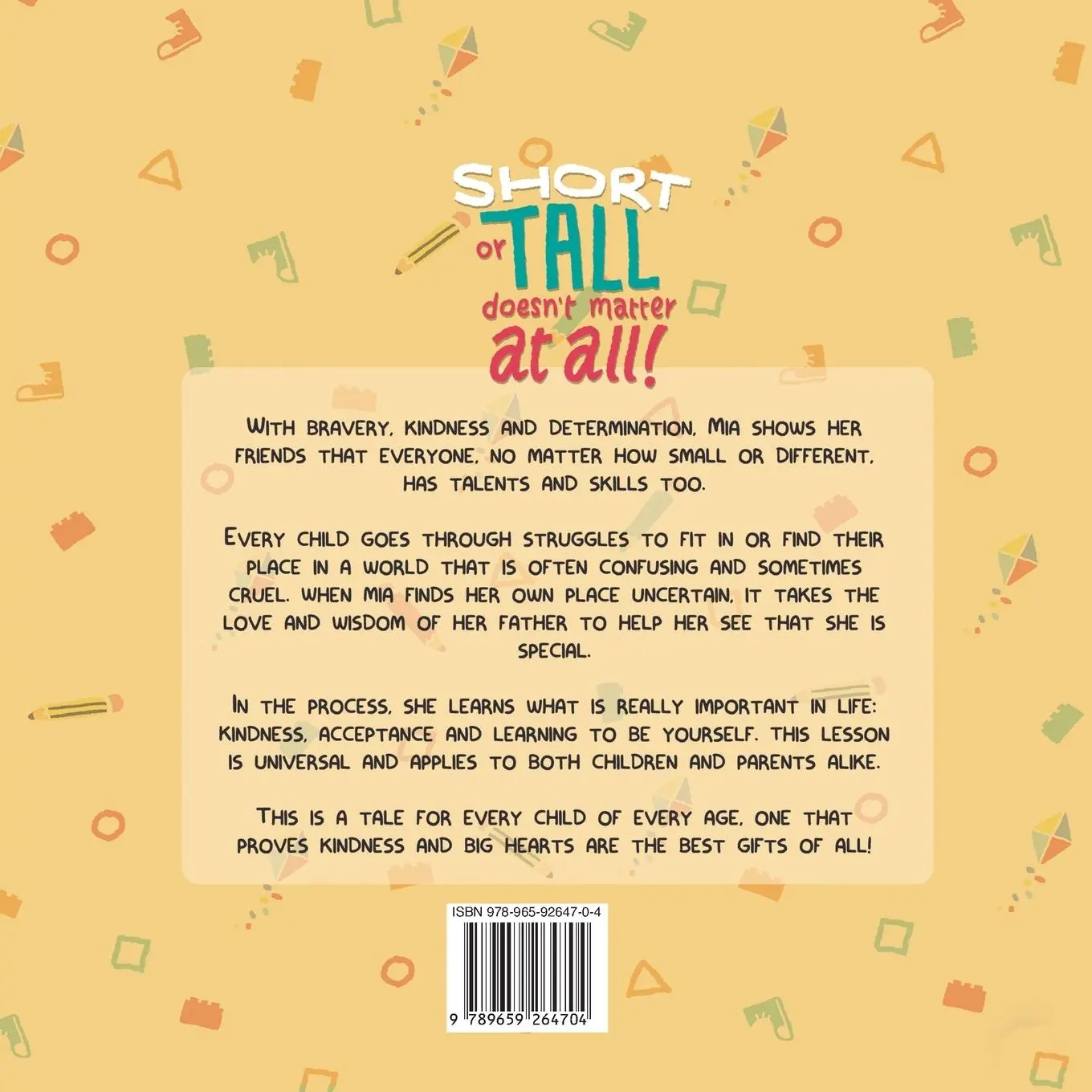 Rückseite: 9789659264704 | Short Or Tall Doesn't Matter At All | Asaf Rozanes | Taschenbuch