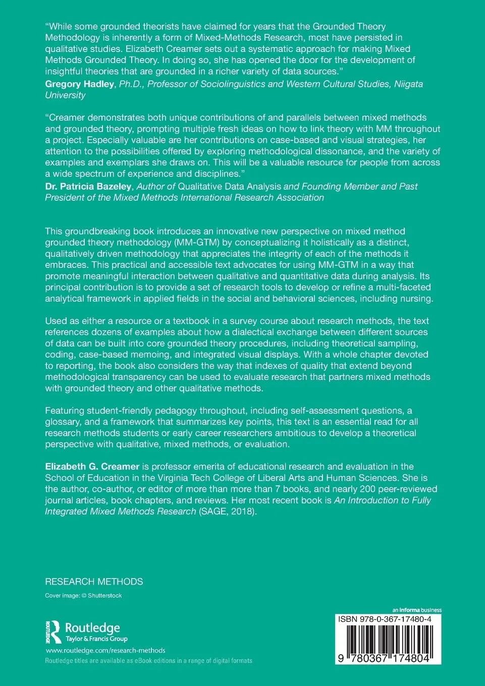 Rückseite: 9780367174804 | Advancing Grounded Theory with Mixed Methods | Elizabeth G. Creamer