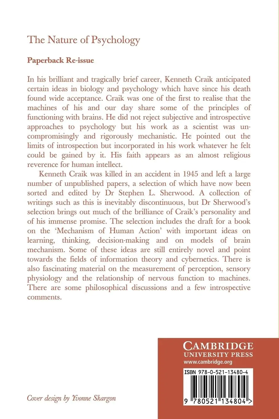 Rückseite: 9780521134804 | The Nature of Psychology | Kenneth J. W. Craik (u. a.) | Taschenbuch