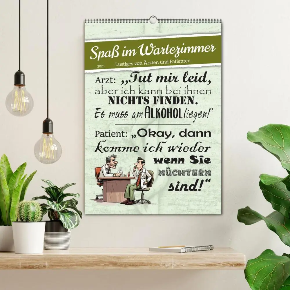 Bild: 9783435874804 | Spaß im Wartezimmer (Wandkalender 2025 DIN A2 hoch), CALVENDO...