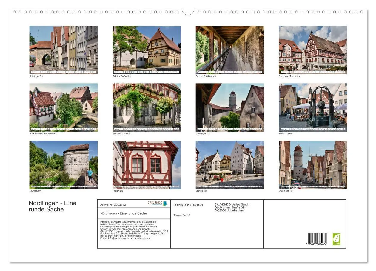 Bild: 9783457894804 | Nördlingen - Eine runde Sache (Wandkalender 2026 DIN A2 quer),...
