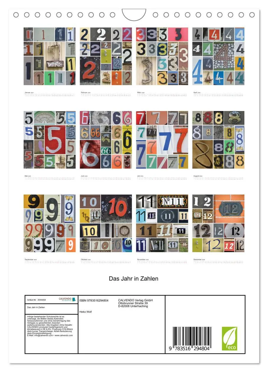 Bild: 9783516294804 | Das Jahr in Zahlen (Wandkalender 2026 DIN A4 hoch), CALVENDO...