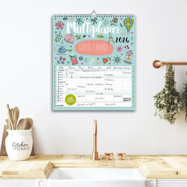 Bild: 9783731884804 | Multiplaner - Gute Laune 2026 | Verlag Korsch | Kalender | 14 S. Bild: 9783731884804 | Multiplaner - Gute Laune 2026 | Verlag Korsch | Kalender | 14 S.
