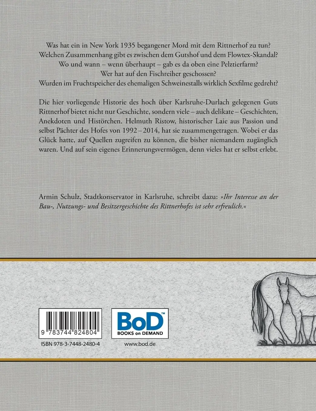 Rückseite: 9783744824804 | Gut Rittnerthof | Helmuth Ristow | Taschenbuch | 116 S. | Deutsch