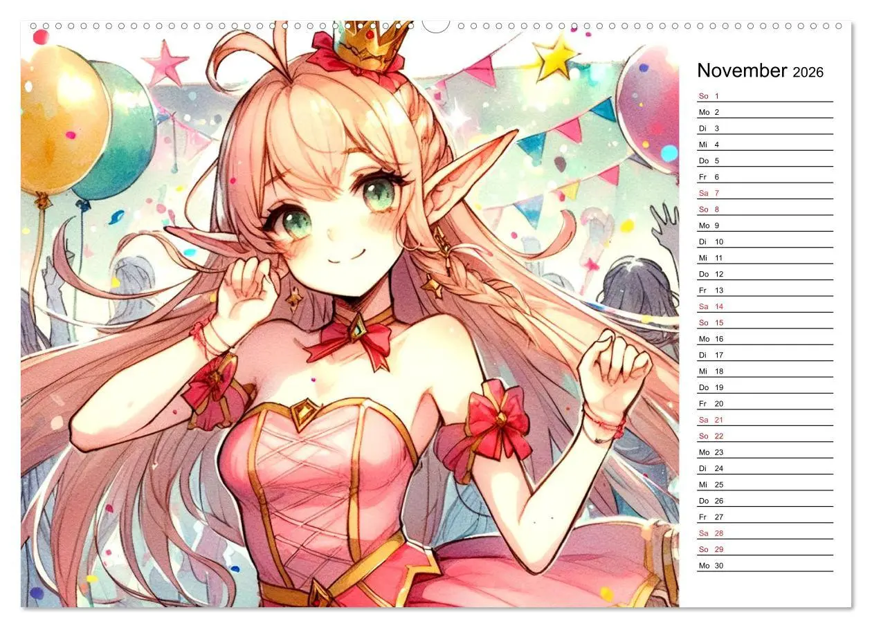 Bild: 9783457404904 | Bezaubernde Manga Elfen (Wandkalender 2026 DIN A2 quer), CALVENDO...