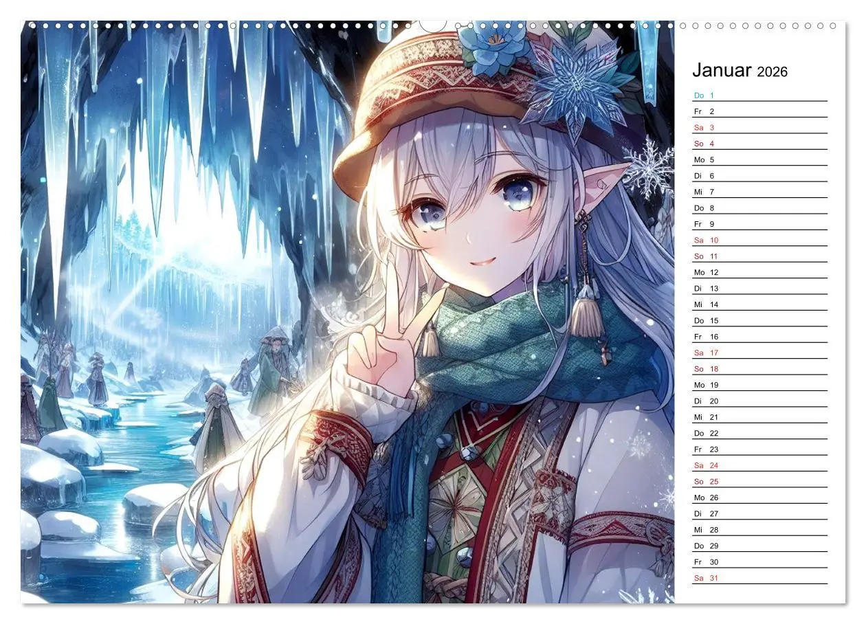 Bild: 9783457404904 | Bezaubernde Manga Elfen (Wandkalender 2026 DIN A2 quer), CALVENDO...