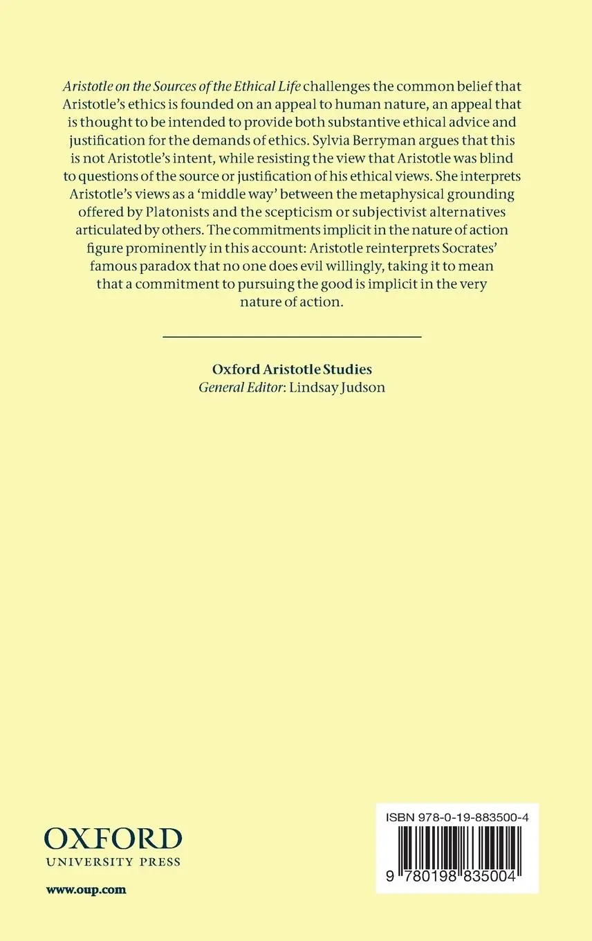Rückseite: 9780198835004 | Aristotle on the Sources of the Ethical Life | Sylvia Berryman | Buch