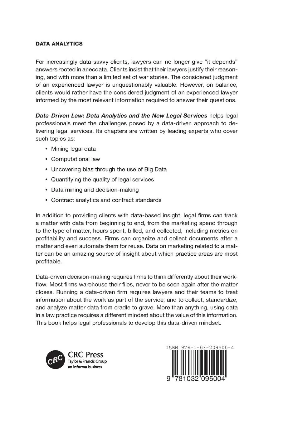 Rückseite: 9781032095004 | Data-Driven Law | Data Analytics and the New Legal Services | Walters