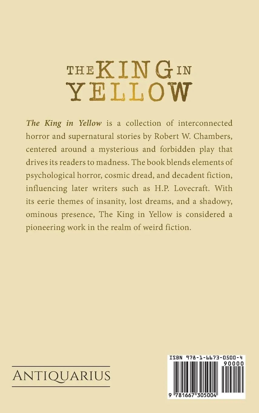 Rückseite: 9781667305004 | The King in Yellow Classic Edition | Robert W. Chambers | Buch | 2025