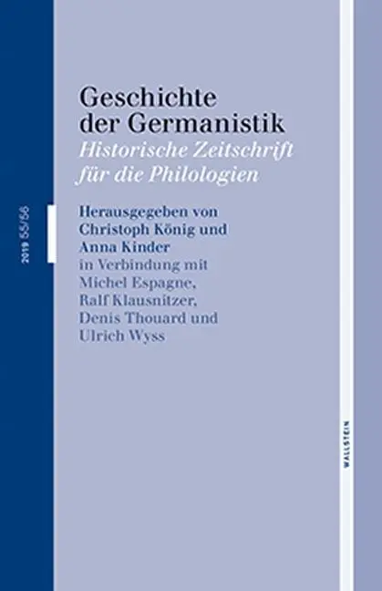 Cover: 9783835335004 | Geschichte der Germanistik | Geschichte der Philologien 55/56 2019