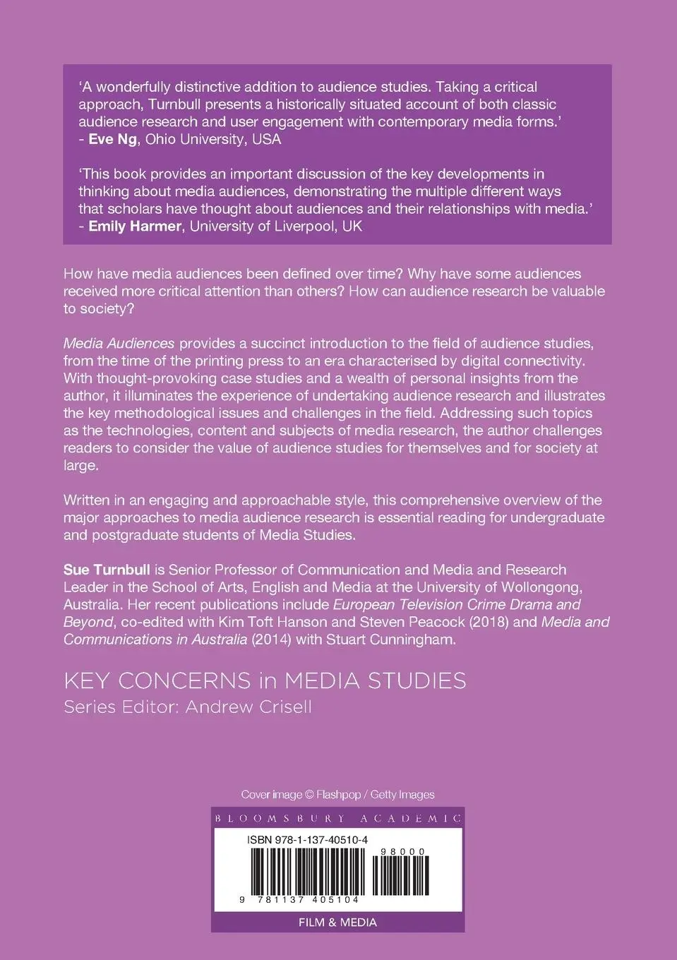 Rückseite: 9781137405104 | Media Audiences | Is Anybody Watching? | Sue Turnbull | Taschenbuch