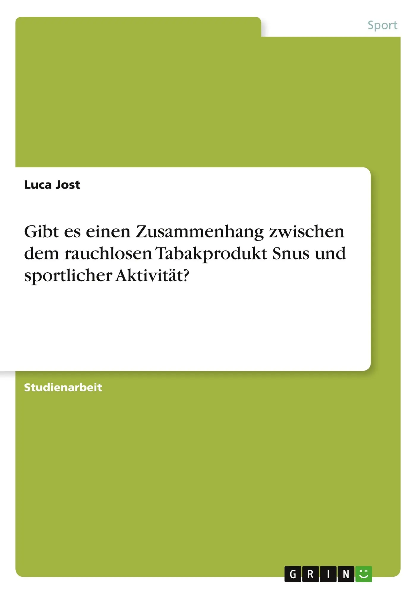 Cover: 9783346715104 | Gibt es einen Zusammenhang zwischen dem rauchlosen Tabakprodukt...