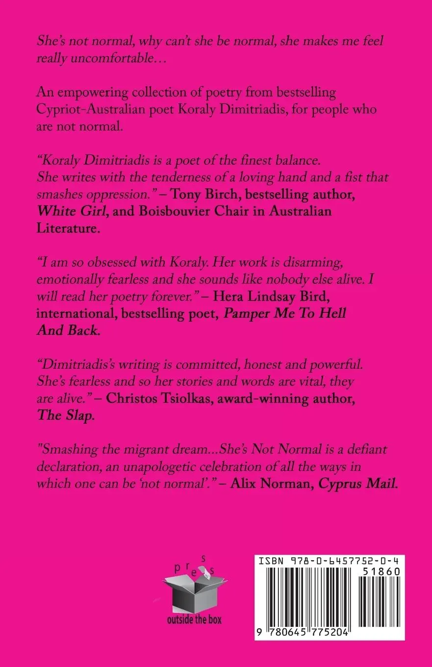 Rückseite: 9780645775204 | She's Not Normal | Koraly Dimitriadis | Taschenbuch | Englisch | 2024