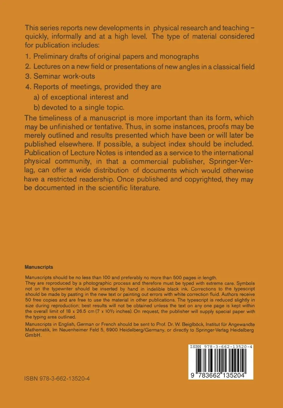 Rückseite: 9783662135204 | Gauge Theories as a Problem of Constructive Quantum Field Theory...