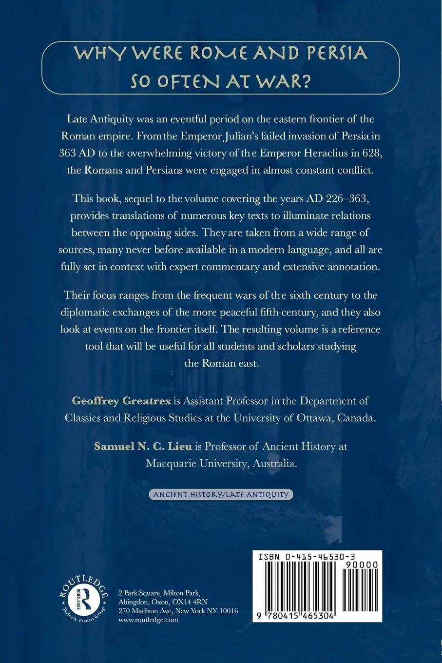 Rückseite: 9780415465304 | The Roman Eastern Frontier and the Persian Wars AD 363-628 | Buch