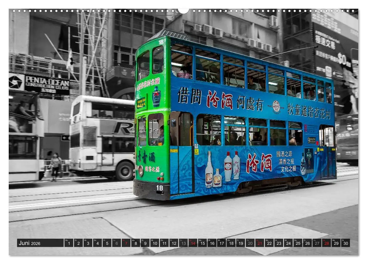 Bild: 9783457675304 | Ding Ding - Hong Kong's Tramways (hochwertiger Premium Wandkalender...