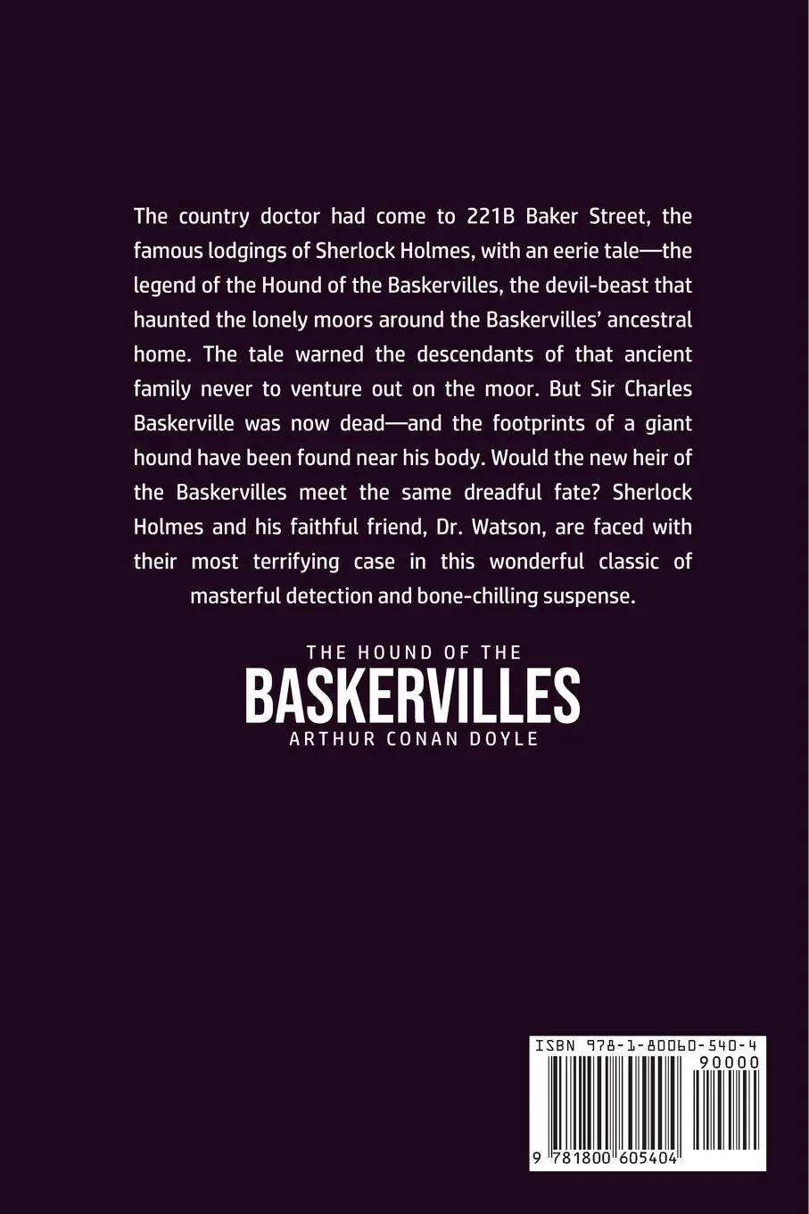 Rückseite: 9781800605404 | The Hound of the Baskervilles | Arthur Conan Doyle | Taschenbuch