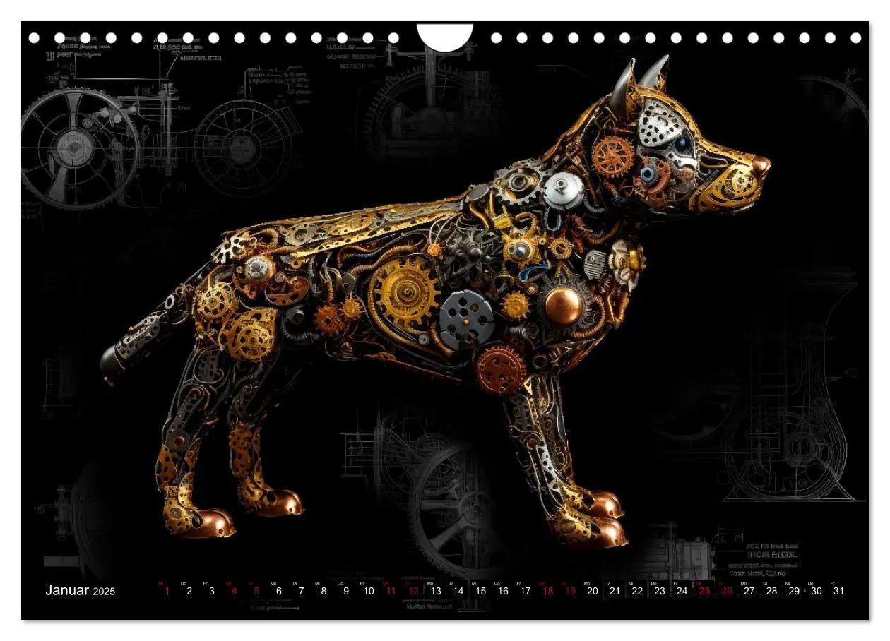 Bild: 9783383865404 | Mechanische Steampunk Tierwelt (Wandkalender 2025 DIN A4 quer),...