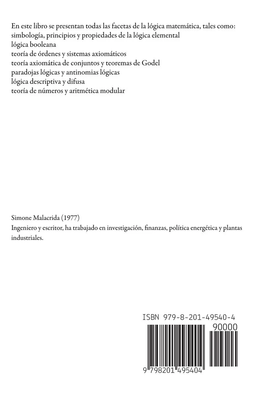 Rückseite: 9798201495404 | Introducción a la lógica matemática | Simone Malacrida | Taschenbuch