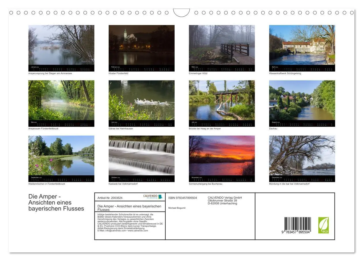 Bild: 9783457895504 | Die Amper - Ansichten eines bayerischen Flusses (Wandkalender 2026...