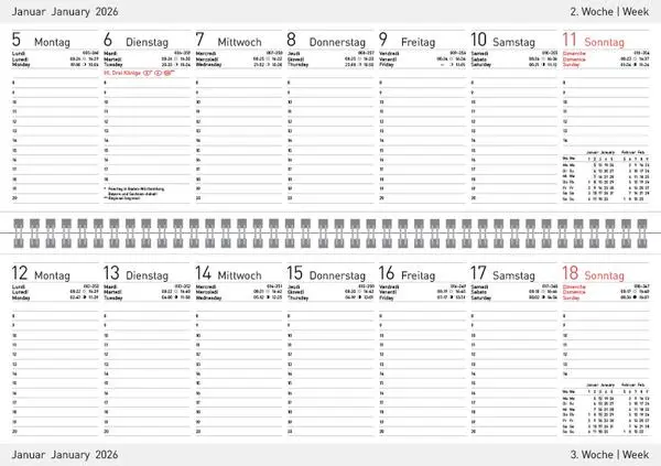 Bild: 9783731885504 | Tischkalender quer Classic Colourlux 2026 weiß | Verlag Korsch | 64 S.