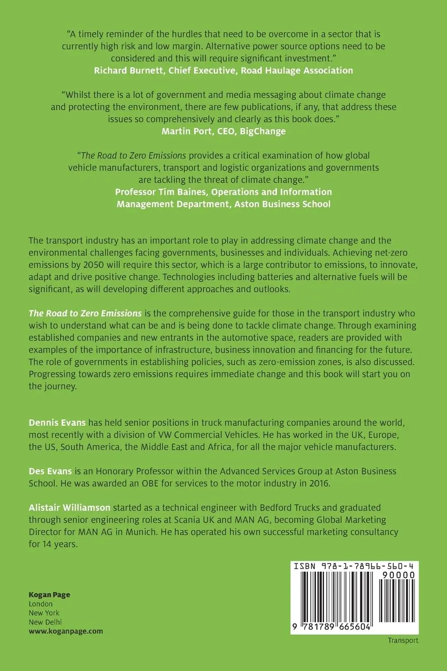 Rückseite: 9781789665604 | Road to Zero Emissions | Dennis Evans (u. a.) | Taschenbuch | Englisch