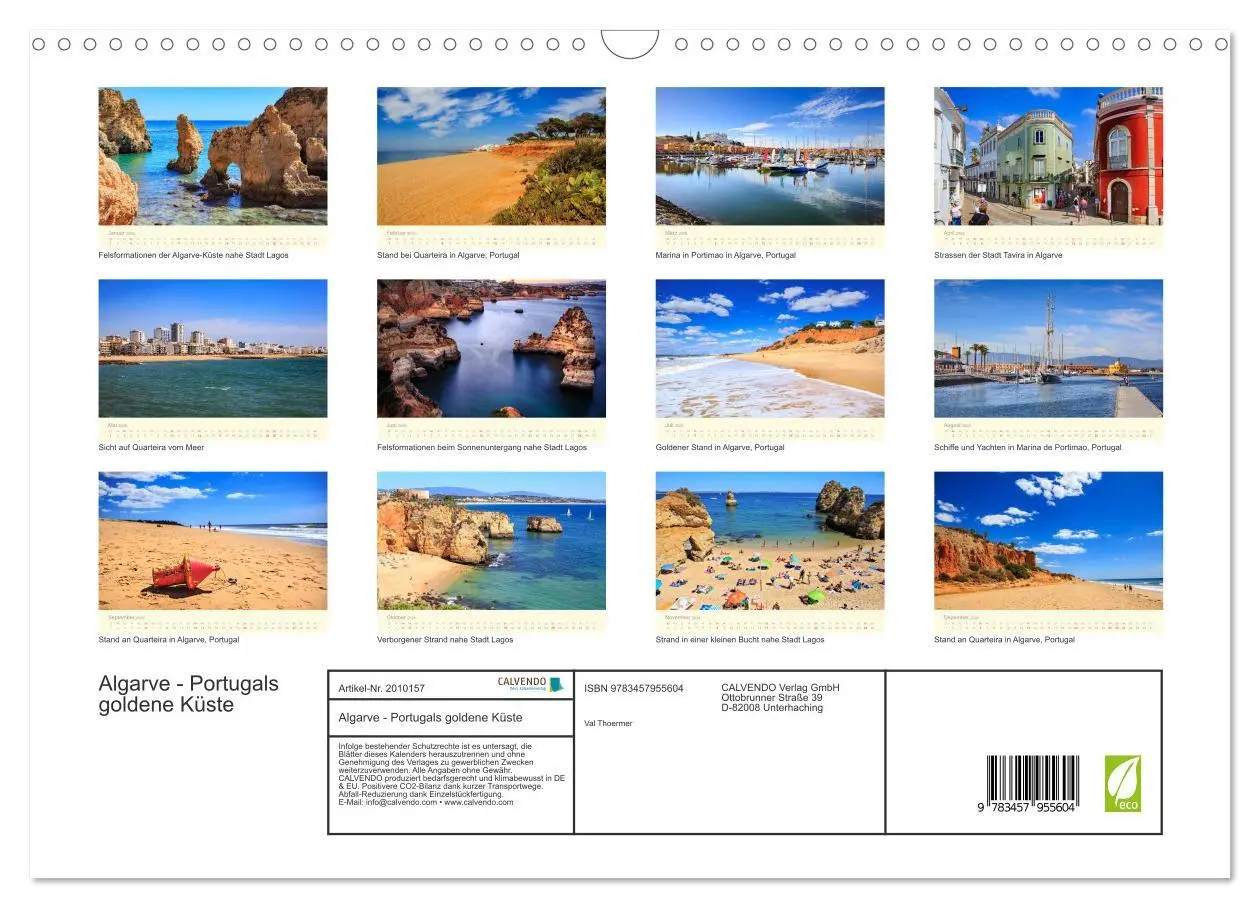 Bild: 9783457955604 | Algarve - Portugals goldene Küste (Wandkalender 2026 DIN A3 quer),...