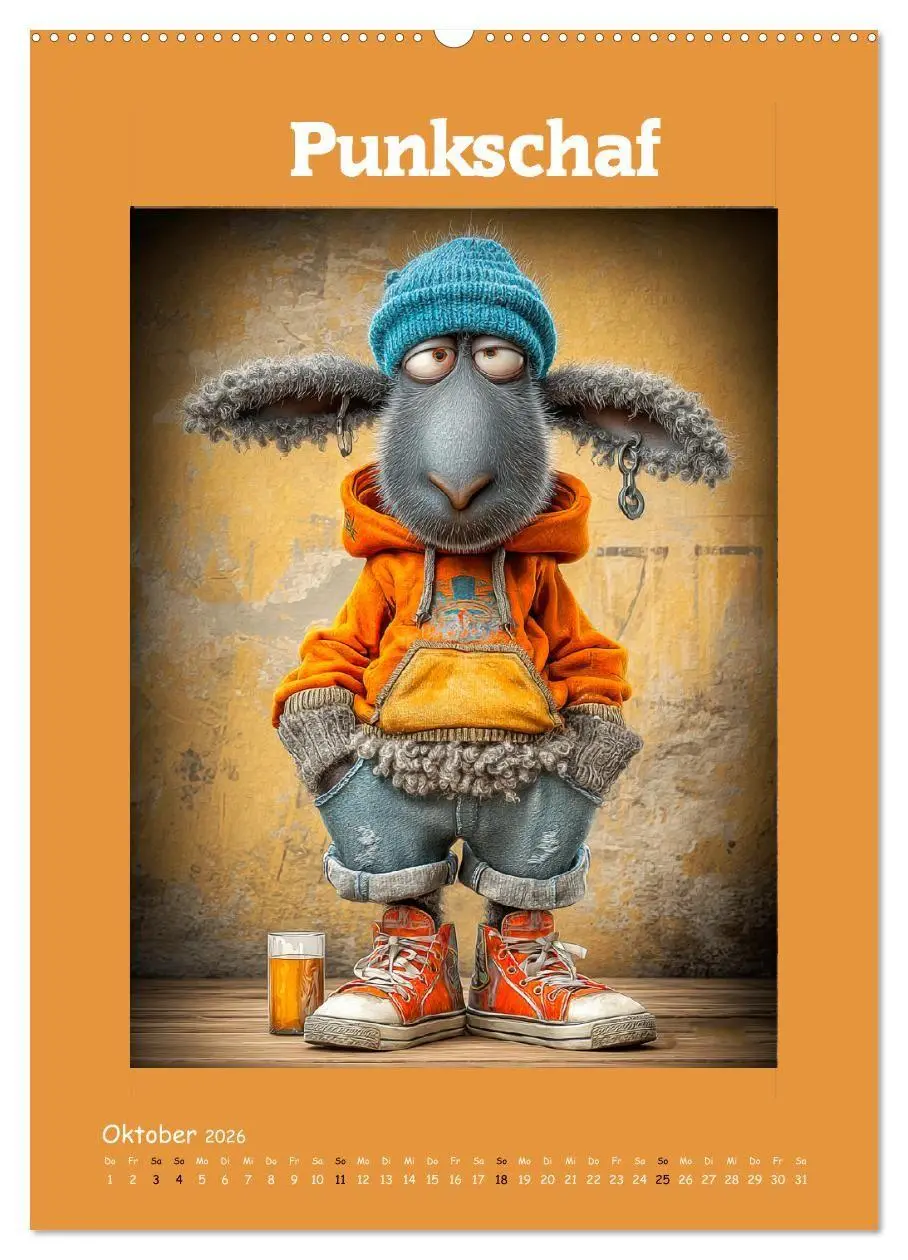 Bild: 9783516735604 | Schafwelt. Coole Schafe im Cartoon-Style (Wandkalender 2026 DIN A2...