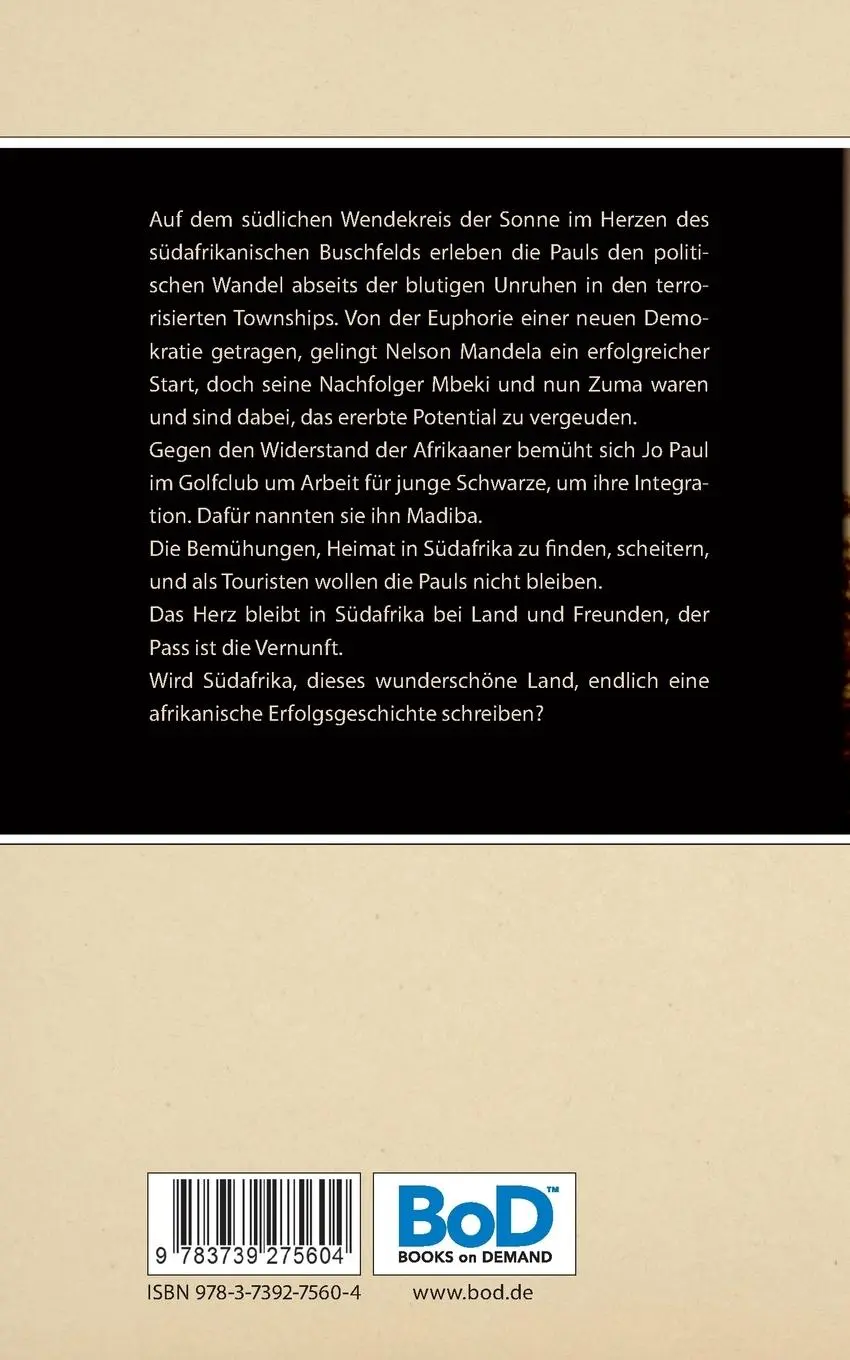 Rückseite: 9783739275604 | Tropic of Capricorn | Jürgen Tuttas | Taschenbuch | 364 S. | Deutsch
