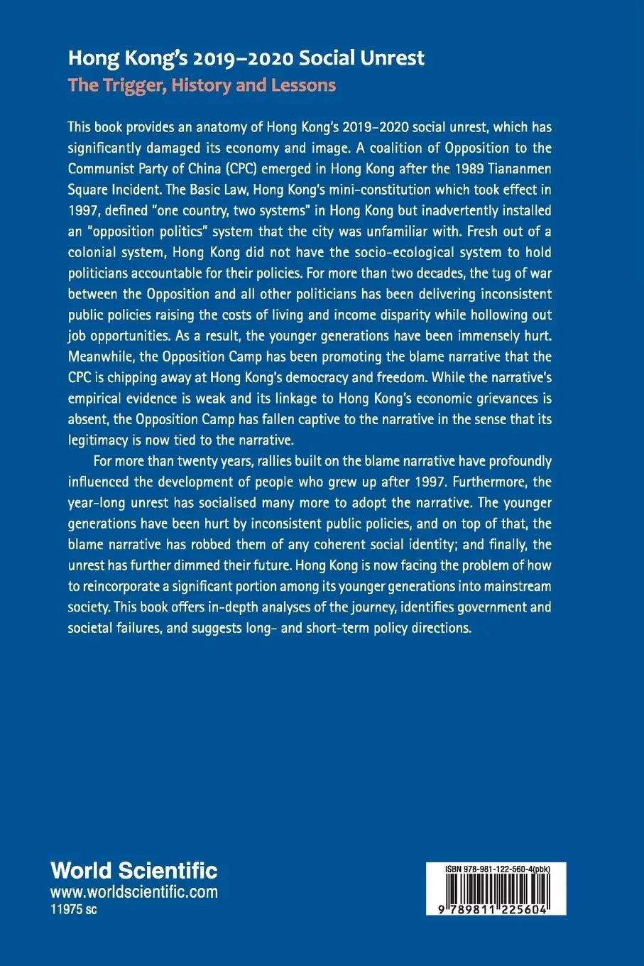 Rückseite: 9789811225604 | HONG KONG'S 2019-2020 SOCIAL UNREST | Bernard Yeung | Taschenbuch