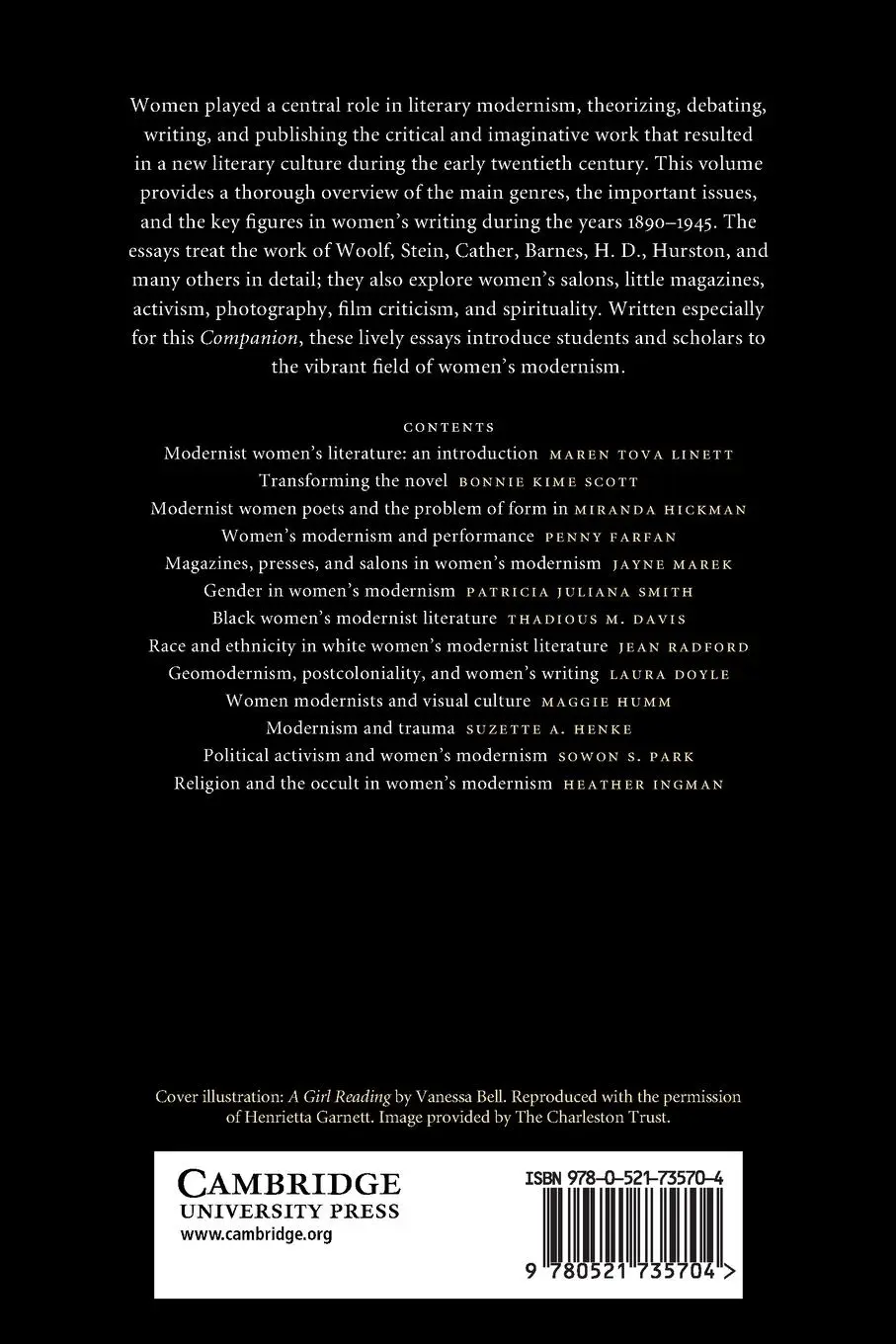 Rückseite: 9780521735704 | The Cambridge Companion to Modernist Women Writers | Maren Tova Linett