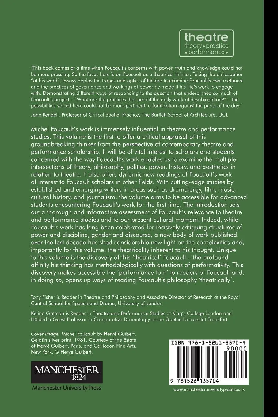 Rückseite: 9781526135704 | Foucault's theatres | Tony Fisher (u. a.) | Taschenbuch | Englisch