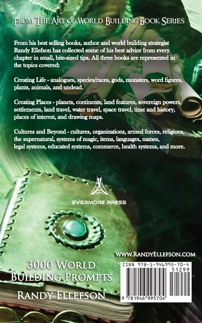 Rückseite: 9781946995704 | 3000 World Building Prompts | Randy Ellefson | Taschenbuch | Englisch