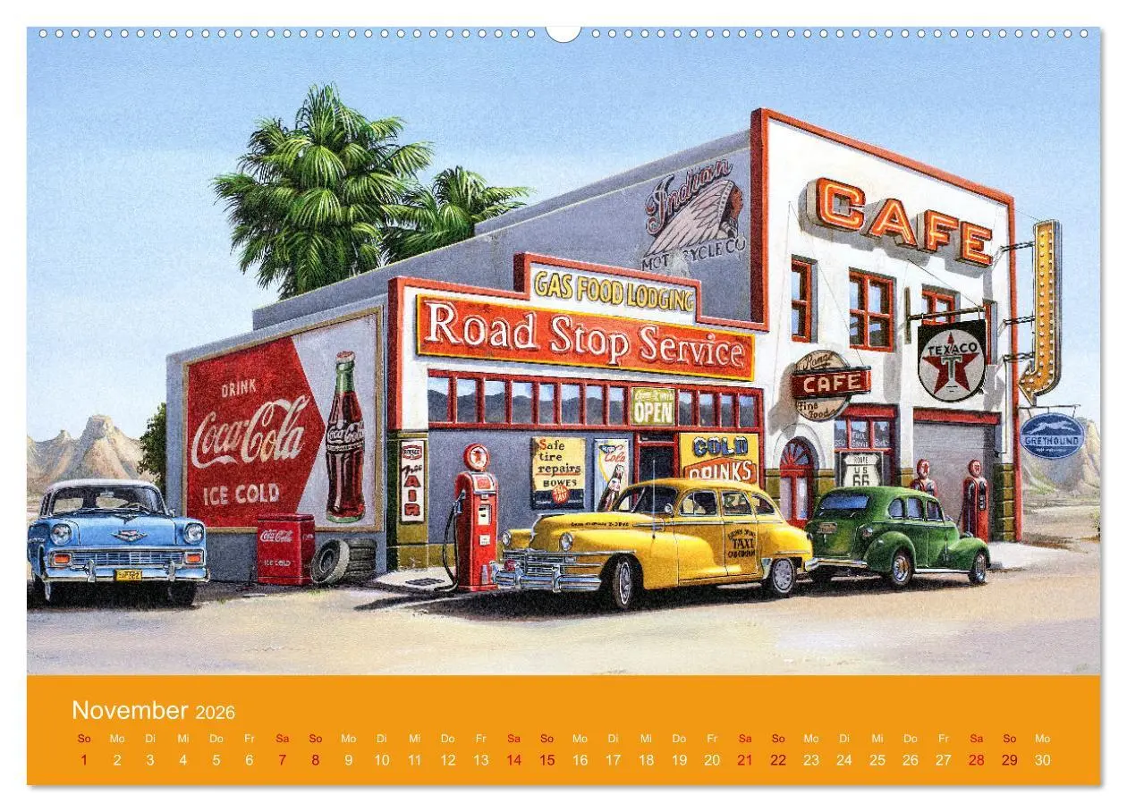 Bild: 9783457635704 | Route US 66 Momente Gemälde von Georg Huber (Wandkalender 2026 DIN...