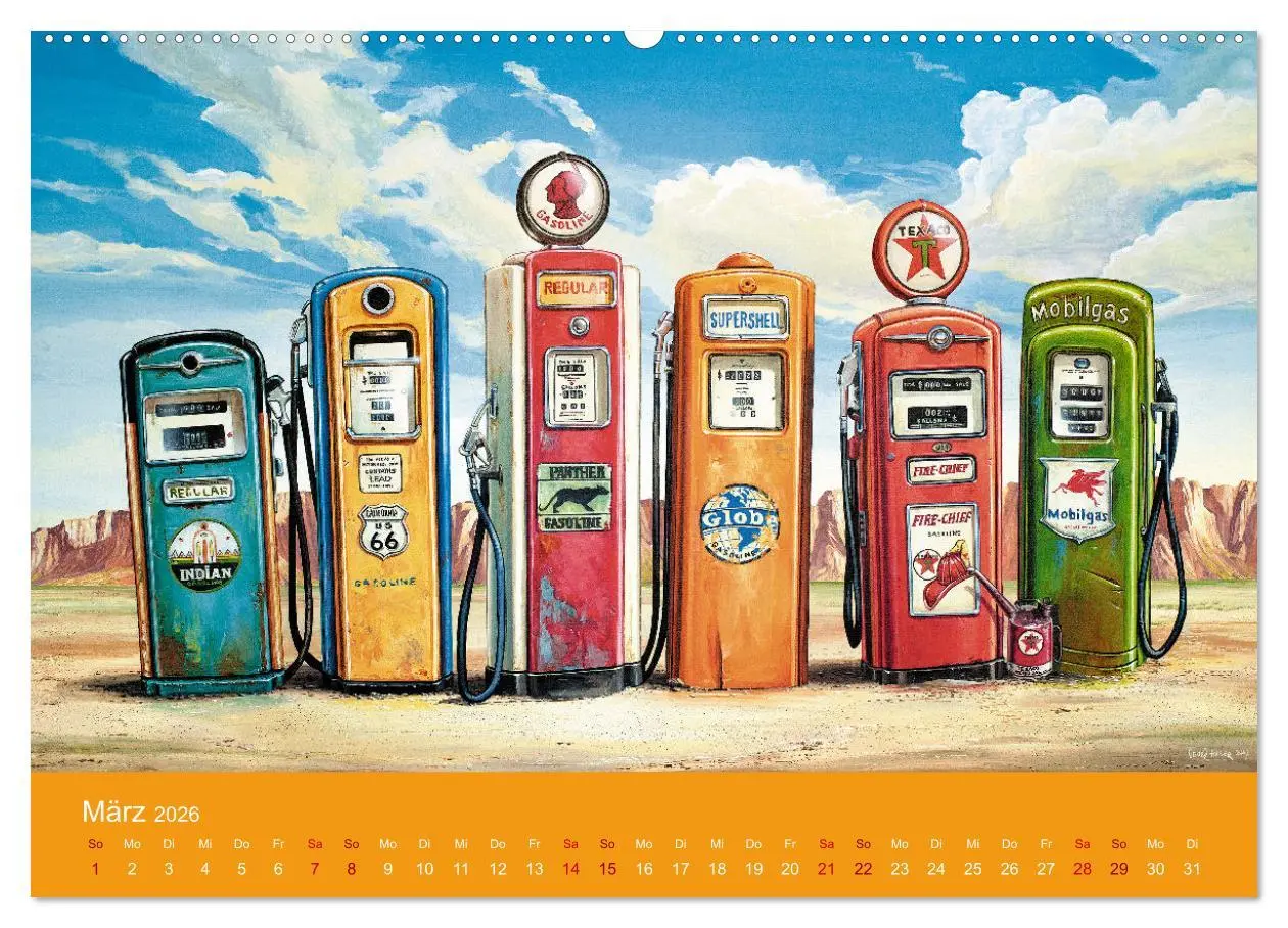 Bild: 9783457635704 | Route US 66 Momente Gemälde von Georg Huber (Wandkalender 2026 DIN...