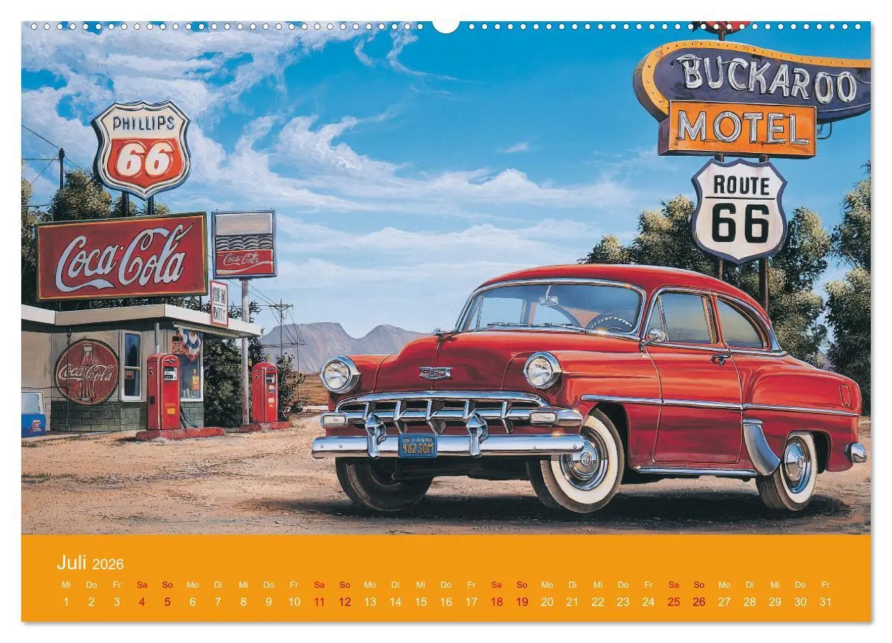 Bild: 9783457635704 | Route US 66 Momente Gemälde von Georg Huber (Wandkalender 2026 DIN...