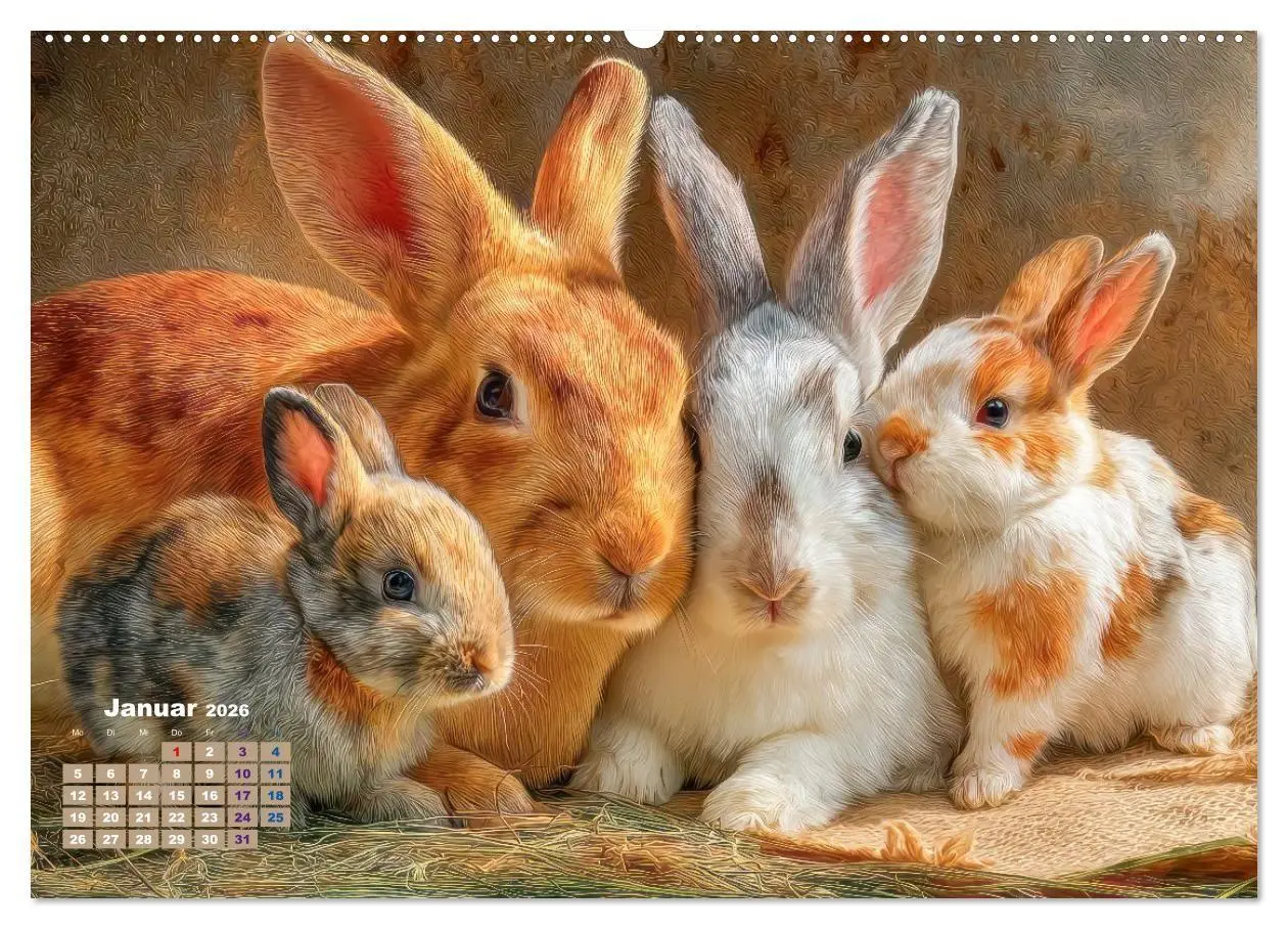Bild: 9783516725704 | Kaninchenportraits - Szenen voller Charme (Wandkalender 2026 DIN A2...