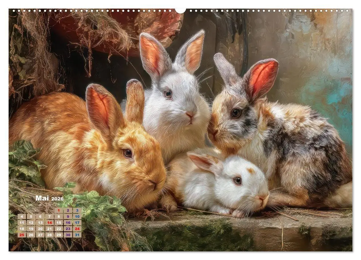 Bild: 9783516725704 | Kaninchenportraits - Szenen voller Charme (Wandkalender 2026 DIN A2...
